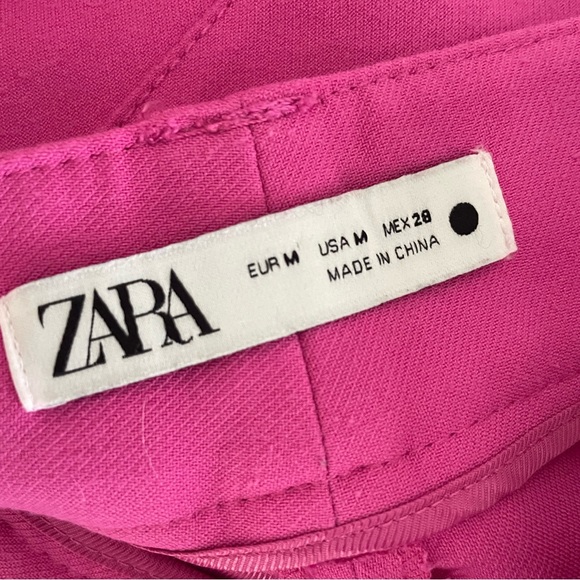 Zara Hot Pink Trousers Pants Size Medium - Picture 3 of 5